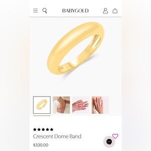 BABYGOLD Crescent Dome 14k gold Band